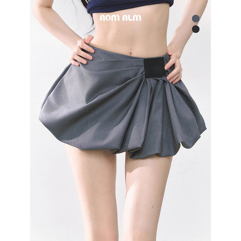 AOMALM少也眼"花苞腿精"%美式辣妹半身裙女夏季高腰短裙灰色衬裙