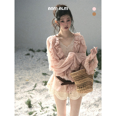 高级感法式轻奢喇叭袖防晒罩衫