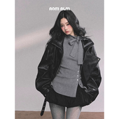 奥斯汀千金 %法式 长袖 AOMALM少也眼 针织开衫 毛衣T恤女冬显瘦上衣