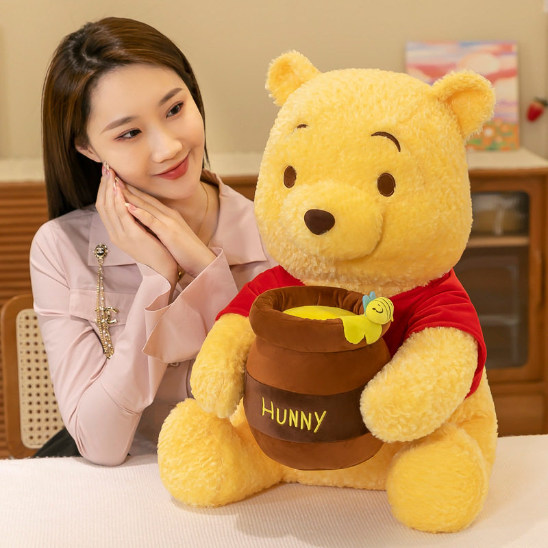 可爱蜂蜜罐维尼小熊公仔睡觉抱枕儿童布娃娃毛绒玩具玩偶女生礼品