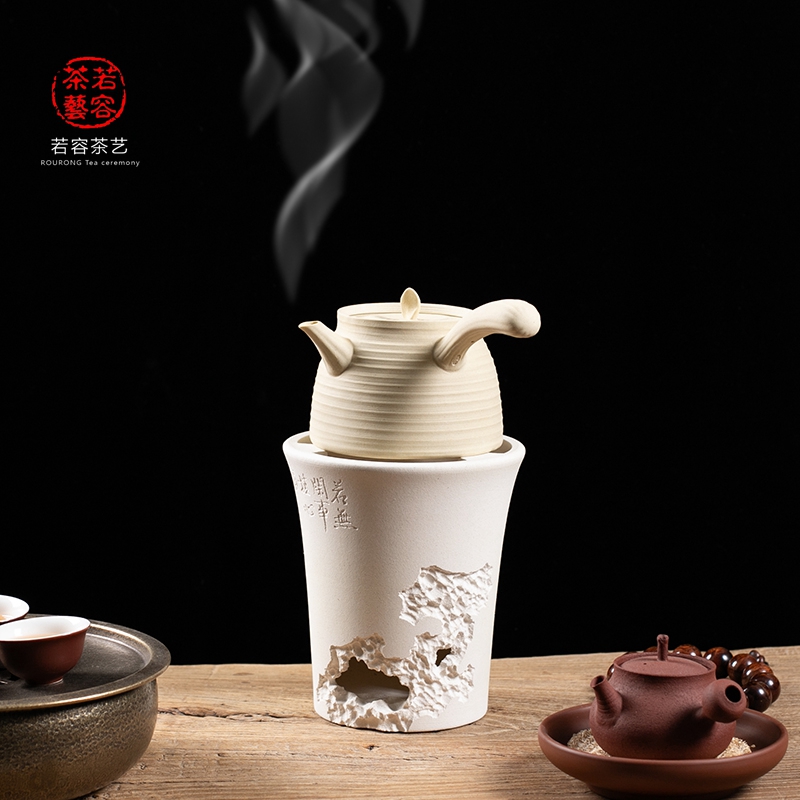潮汕白泥炭炉功夫茶具陶炉家用手雕刻茶炉户外碳炉火炭烧水煮茶炉
