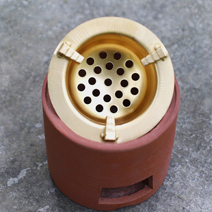 炭火茶炉黄铜内膛炭炉内胆茶道配件功夫茶具火炉煮茶炉防干烧炉膛