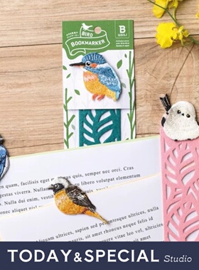 【T&S Studio】日本野鸟协会刺绣书签毛毡布书签银喉长尾山雀