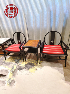 东方荟新中式休闲椅画好月圆椅刺猬紫檀苏梨上品红木江南别院圈椅