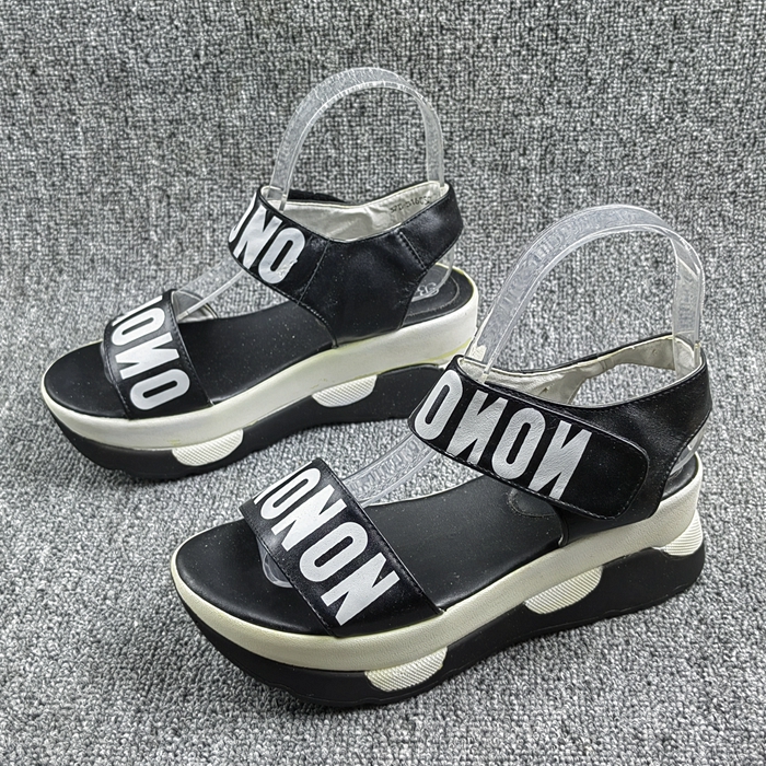 3536码瑕疵撤柜处理夏季厚底凉鞋女魔术贴可调节休闲沙滩鞋运动鞋