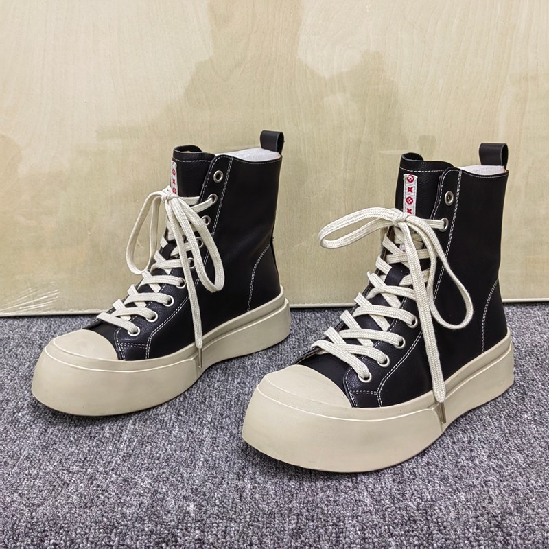35码断码清仓休闲风黑色高帮短靴女潮流百搭系带厚底马丁靴大头鞋,女鞋,马丁靴,淘宝优惠券,粉丝福利购,淘宝优惠卷