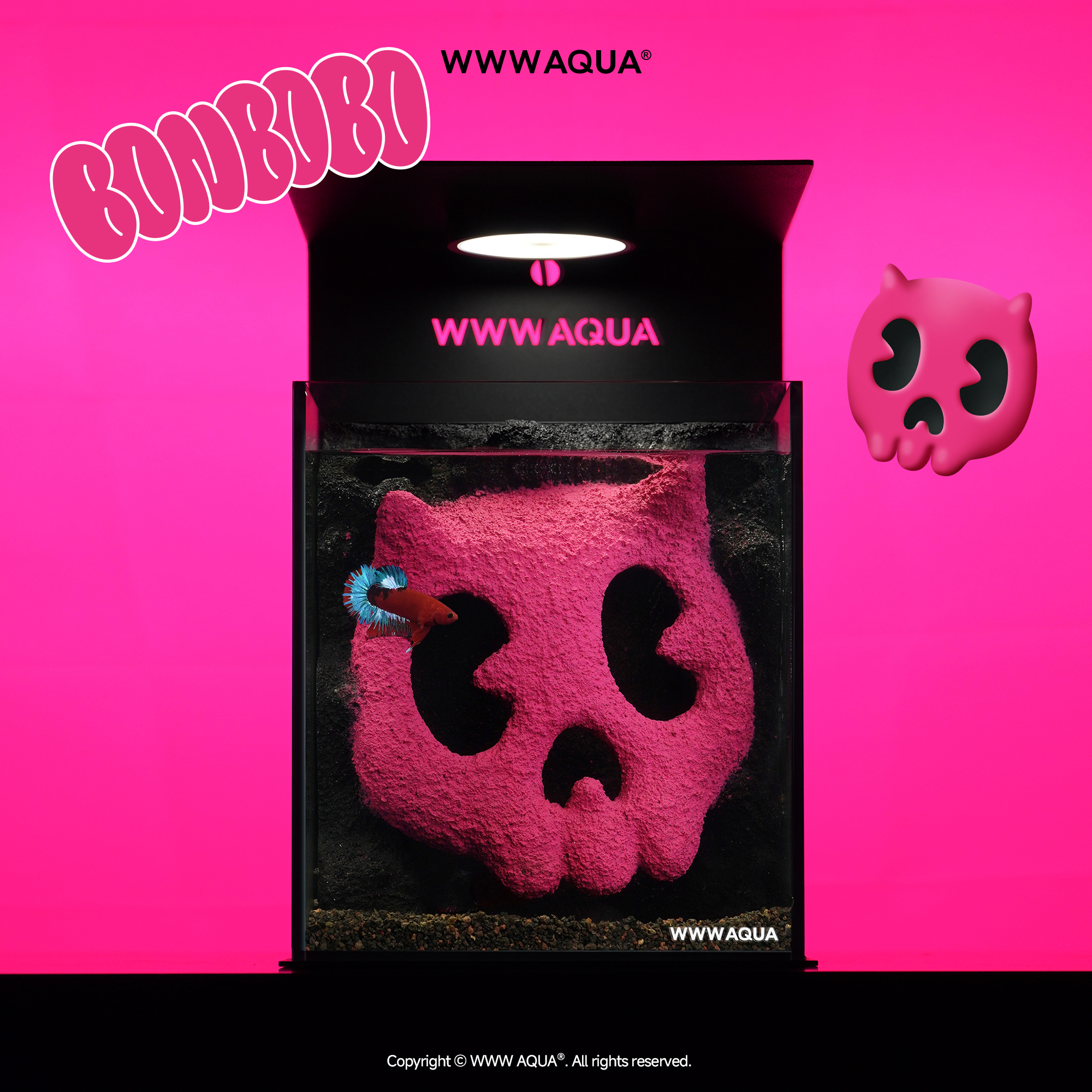 K11 WWWAQUA鬼马系列BONBOBO微景观造景鱼缸潮流家居摆件斗鱼专用