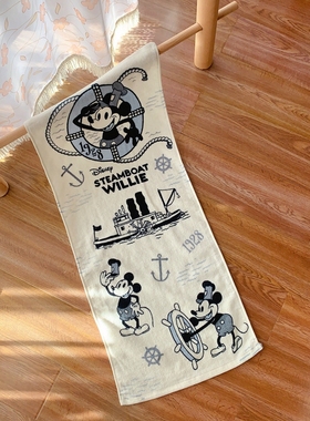 纯棉可爱米奇米妮卡通成人儿童毛巾面巾洗脸通用手巾红色浅蓝色