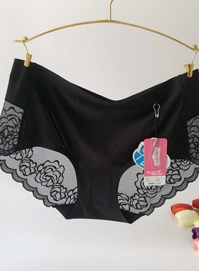 彩田内裤女中腰31191高腰31192冰丝少女一片式性感无痕蕾丝边裤头