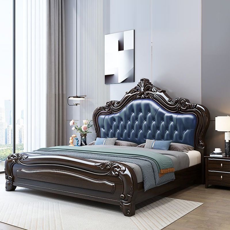 紫金檀木实木床1.8米主卧婚床现代简约1.5米轻奢欧式高箱储物床