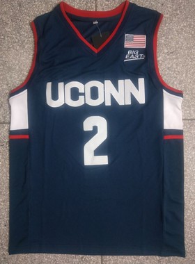 NCAA康涅狄格大学2号深蓝色刺绣篮球服