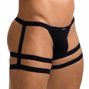GTOPX MAN男士低腰个性露臀系带内裤 绑带纯色性感正装单丁字裤