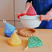 暖色调厨房用加厚隔热防烫三角锅盖帽端砂锅专用高颜值微波炉手套