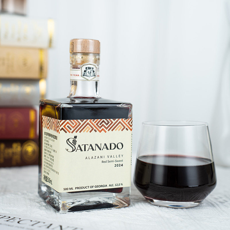 格鲁吉亚红酒萨塔娜多精选半甜型红葡萄酒原瓶原装进口微醺晚安酒
