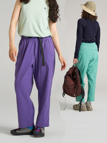 自然腰直锥裤素然九分薄尼龙