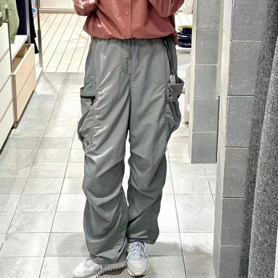 素然工装防水多口袋直筒裤