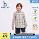 上衣 2026春新中大童翻领织格休闲长袖 hazzys哈吉斯童装 男童衬衫