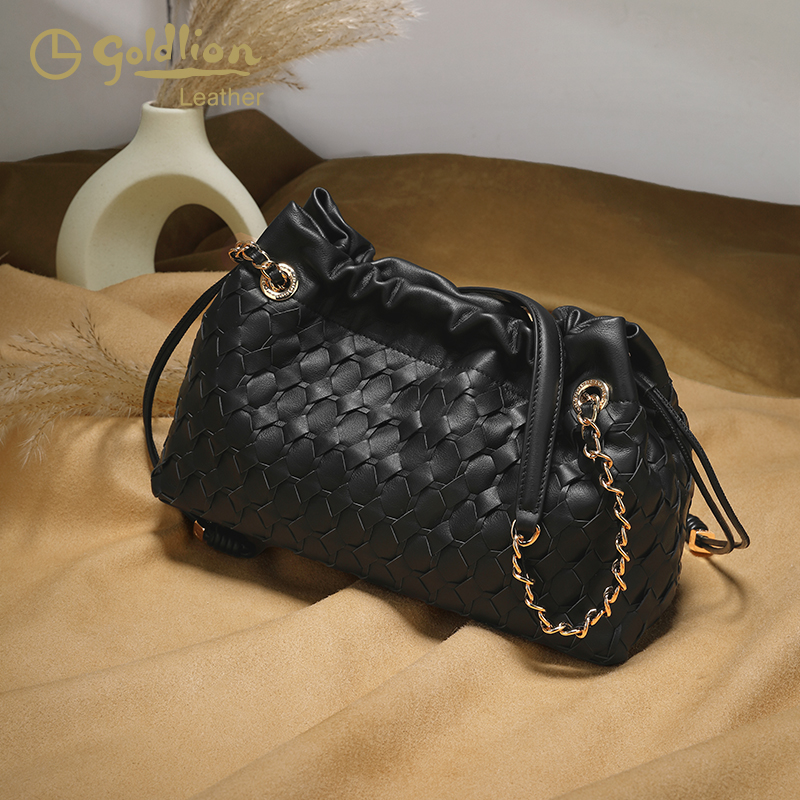 金利来商场同款女包小众编织设计牛皮单肩托特包百搭气质手提包女