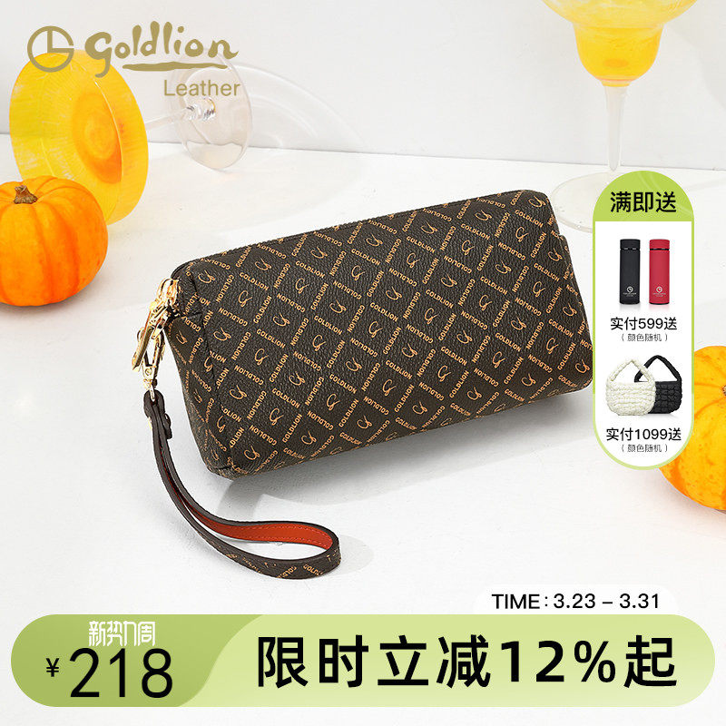 金利来女包2025新款大容量手拿包PVC复古印花小包时尚百搭手机包