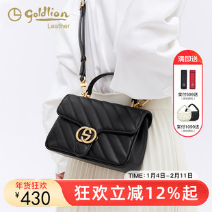 金利来真皮女包单肩包2026新款时尚简约手提斜挎包百搭通勤小方包