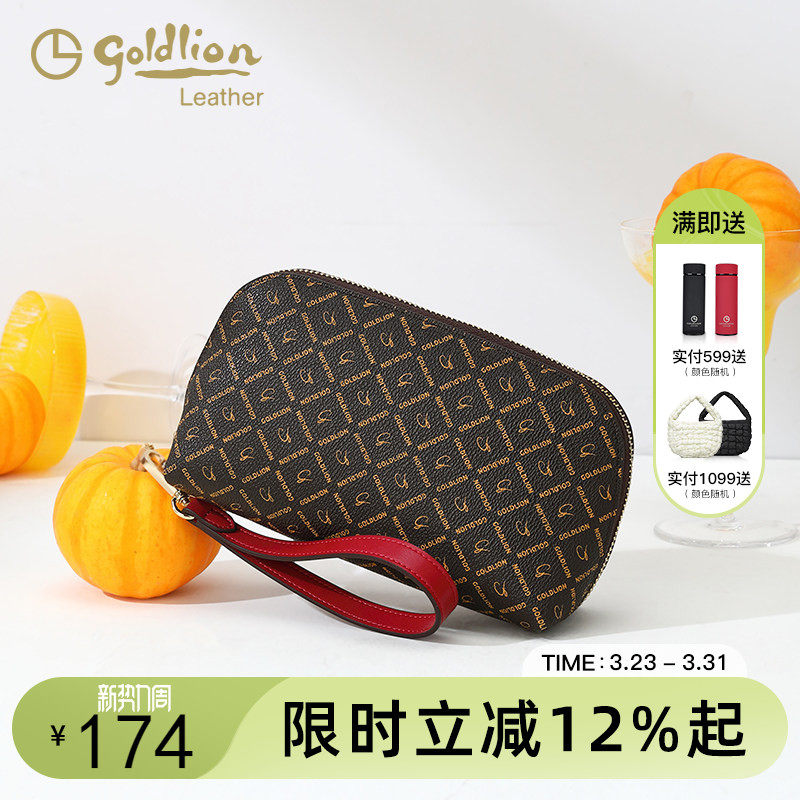 金利来2025新款女包PVC复古印花手拿小包时尚百搭手挽包手机包潮