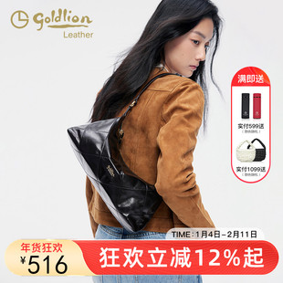 金利来2026新款真皮女包法式腋下包小众简约百搭黑色单肩手提包潮