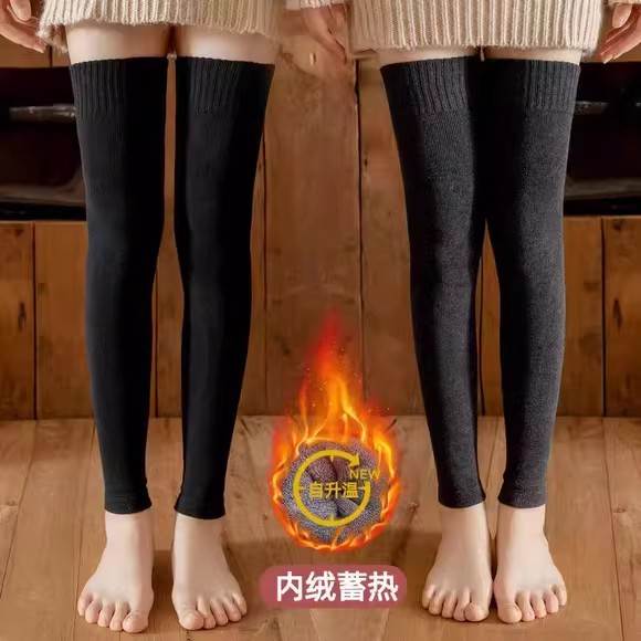 过膝袜女秋冬保暖护膝袜套羊毛长筒袜显瘦加厚大腿袜防下滑加长版