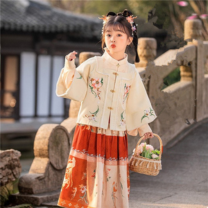女童汉服秋冬款儿童拜年服宝宝过年衣服中国风明制古装礼服童装新