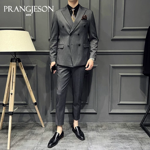 Демисезонный осенний костюм, комплект, пиджак классического кроя, изысканный стиль