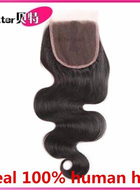 8A peruvian human hair Body Wave 4*4 lace frontal closure