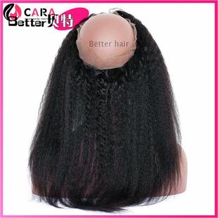 360 Lace hair Kinky yaki Human Straight Brazilian closure