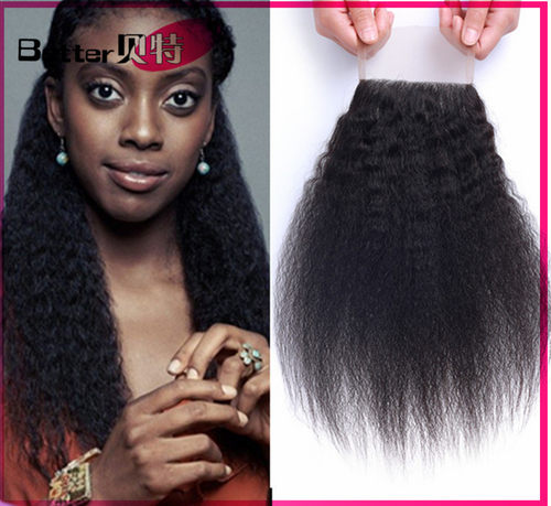 Virgin Human Hair lace yaki closure kinky straight 4*4 配件
