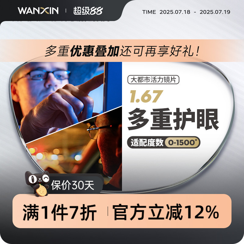 万新驾驶镜片1.67超薄蓝光辐射