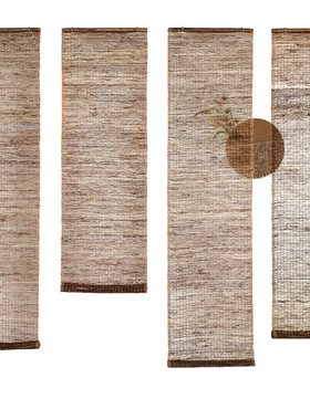 艺晴轩隔断帘玄关挂帘屏风草麻帘苎麻垂帘茶室帘苎麻卷帘半透光帘