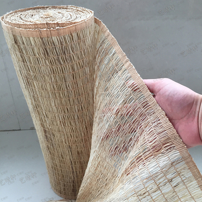 手工编织苎麻毛料草席帘民宿装扮隔断古朴帘茶室帘透光透气半遮帘