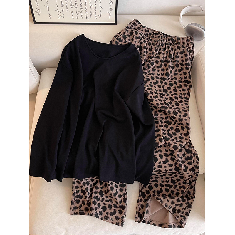 圆领套头复古睡衣女春秋季