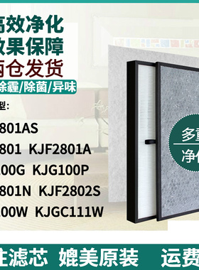 适配亚都空气净化器KJG100G/P/W KJGC111W滤芯KJF2801/A/AS过滤网