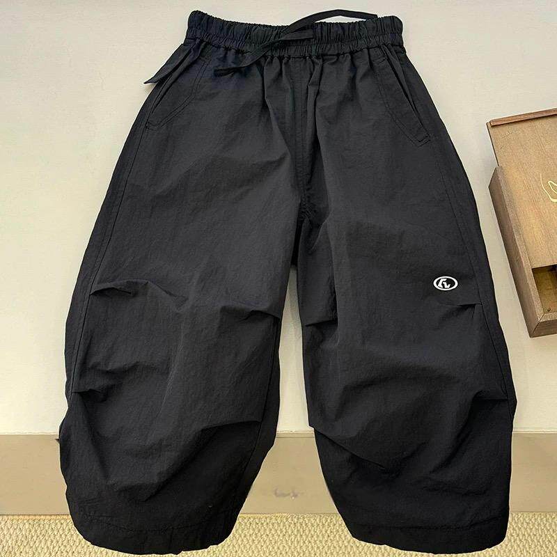 男童酷帅韩系阔脚工装裤宝宝2026春装新款中大童百搭宽松运动裤子