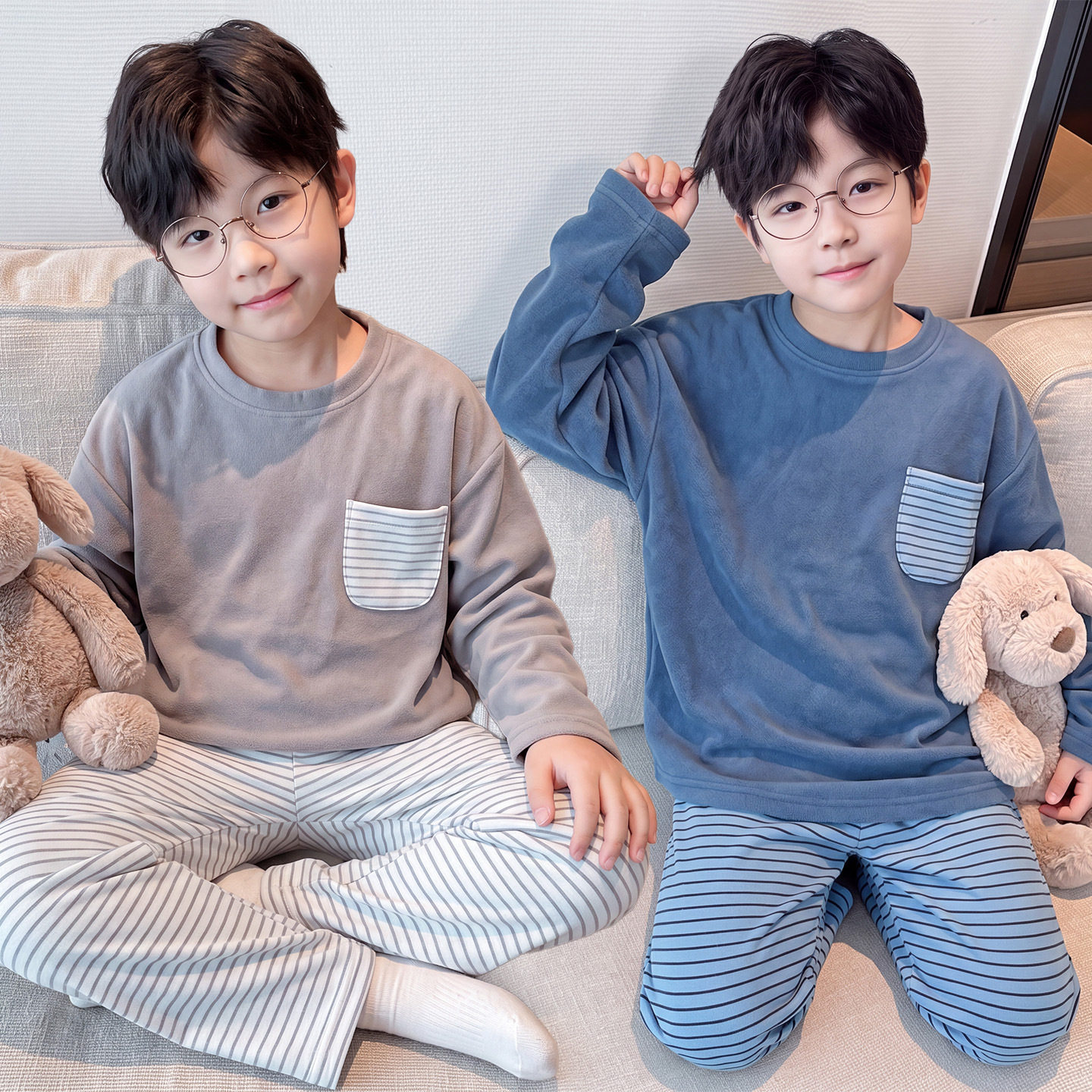 男童睡衣秋衣秋裤2026新款秋冬款套装儿童德绒青少年男孩保暖内衣