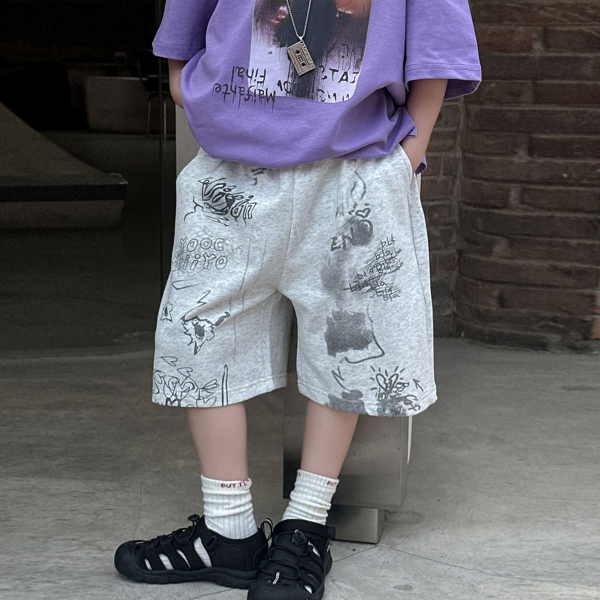 童装男童运动夏装短裤2025夏季新款儿童中裤薄款休闲宽松五分裤潮