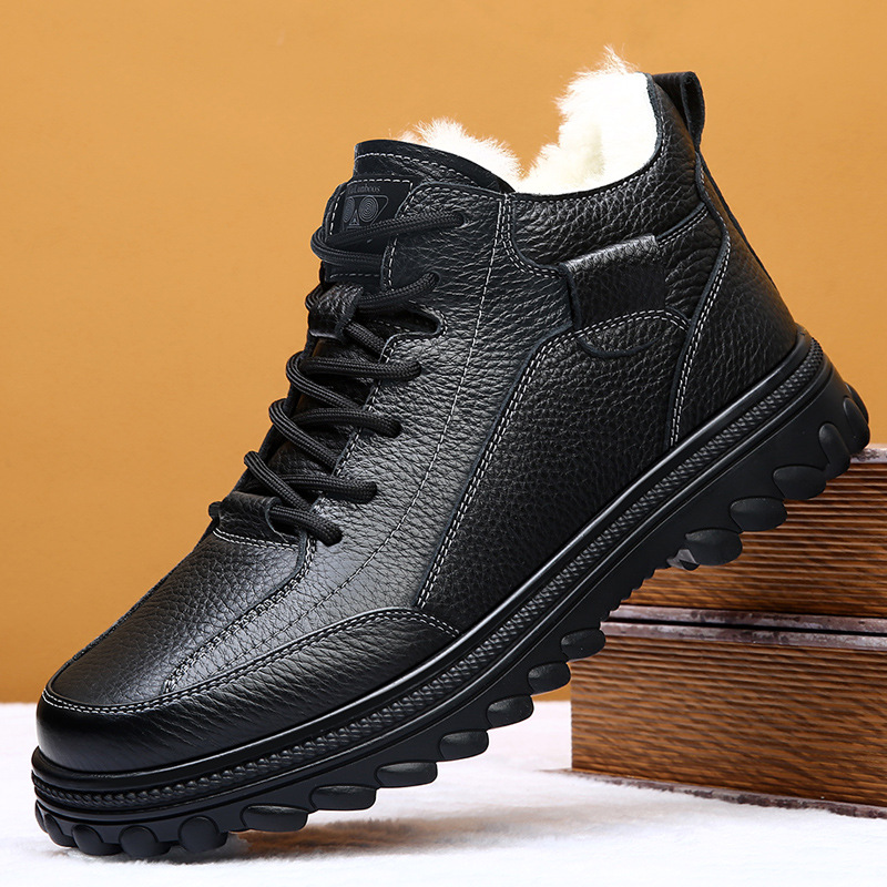 惟楚真皮羊毛棉鞋皮毛一体东北大棉鞋软底软面防滑加厚保暖鞋2819