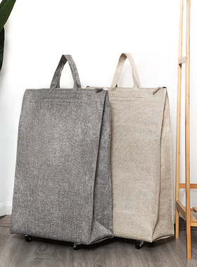 Aircraft luggage bag foldable cloth traveling bag with pulle