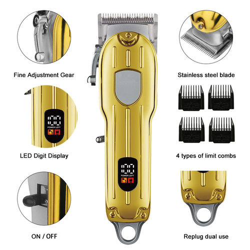 High end intelligent hair clipper with electric push shear