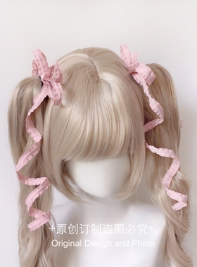 原创手作双马尾扭扭发夹lolita
