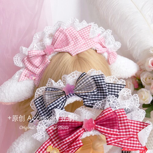 樱落Ah小羊咩咩发箍 蝴蝶结绵羊女仆kc发箍lolita小物头饰