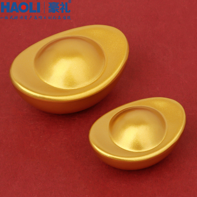 实心合金仿真金元宝摆件一锭发财创意装饰品聚宝盆配饰开业小礼物