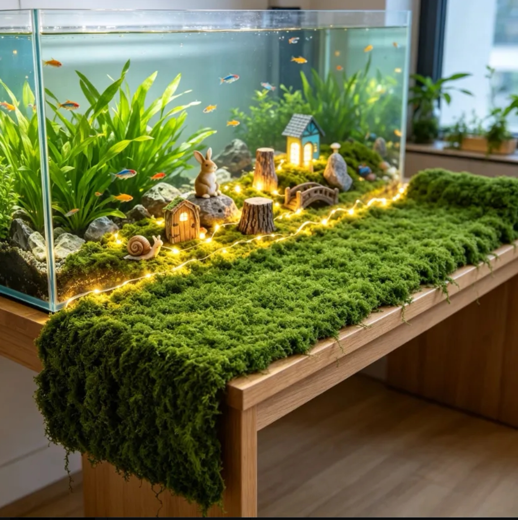 仿真绿植墙青苔草坪丝状苔藓草坪仿真羊毛藓盆景场景橱窗苔藓装饰