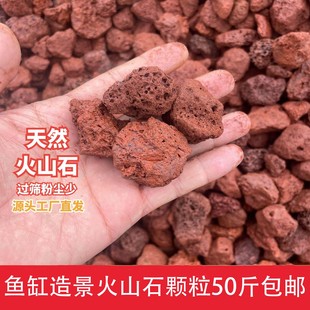 鱼缸专用火山石园艺铺底水族造景养鱼过滤石火山岩绿植天然铺面石