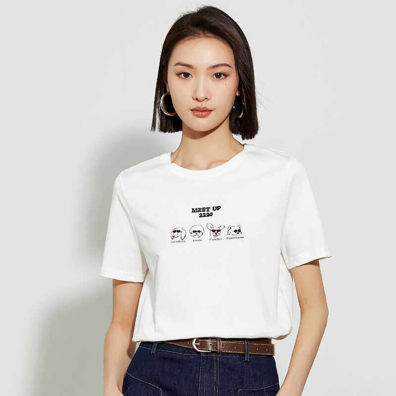 字母印花短袖T恤女2024夏图片