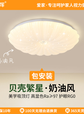 爱多辉贝壳护眼吸顶灯RG0全光谱客厅现代简约网红南瓜书房主卧灯